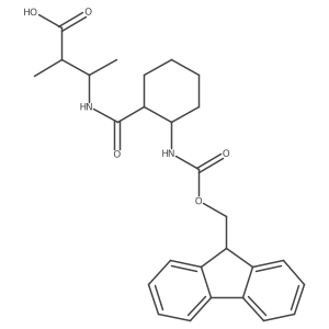 rac-3-{[(1R,2S)-2-({[(9H-fluoren-9-yl)methoxy]carbonyl}amino)cyclohexyl]formamido}-2-methylbutanoic acid结构式