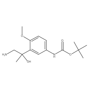 tert-butyl N-[3-(1-amino-2-hydroxypropan-2-yl)-4-methoxyphenyl]carbamate结构式