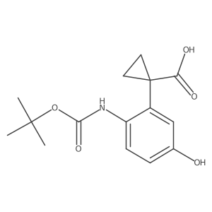 1-(2-{[(Tert-butoxy)carbonyl]amino}-5-hydroxyphenyl)cyclopropane-1-carboxylic acid结构式