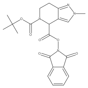 5-tert-butyl 4-(1,3-dioxo-2,3-dihydro-1H-isoindol-2-yl) 2-methyl-2H,4H,5H,6H,7H-pyrazolo[4,3-c]pyridine-4,5-dicarboxylate结构式