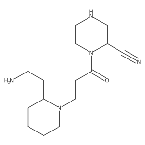 1-{3-[2-(2-Aminoethyl)piperidin-1-yl]propanoyl}piperazine-2-carbonitrile结构式
