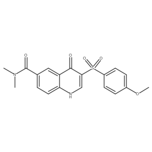 4-hydroxy-3-(4-methoxybenzenesulfonyl)-N,N-dimethylquinoline-6-carboxamide结构式