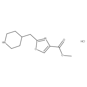 Methyl 2-(piperidin-4-ylmethyl)oxazole-4-carboxylate hydrochloride Structure