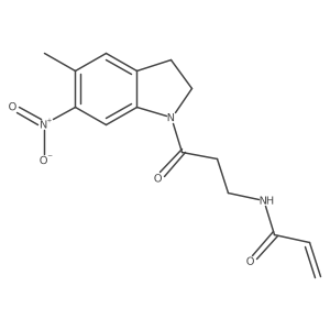 N-[3-(5-Methyl-6-nitro-2,3-dihydroindol-1-yl)-3-oxopropyl]prop-2-enamide结构式