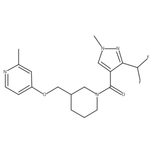 4-({1-[3-(difluoromethyl)-1-methyl-1H-pyrazole-4-carbonyl]piperidin-3-yl}methoxy)-2-methylpyridine结构式