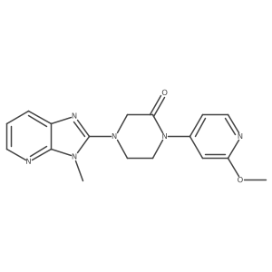 1-(2-methoxypyridin-4-yl)-4-{3-methyl-3H-imidazo[4,5-b]pyridin-2-yl}piperazin-2-one结构式