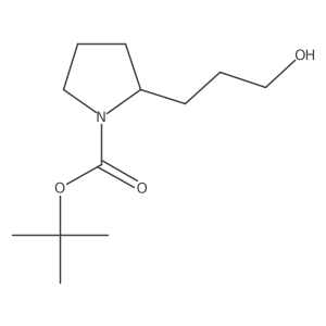 tert-Butyl (2R)-2-(3-hydroxypropyl)pyrrolidine-1-carboxylate结构式