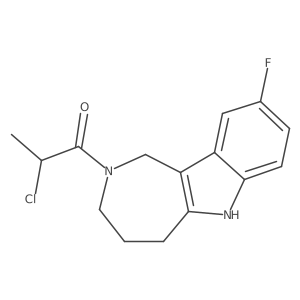2-Chloro-1-(9-fluoro-3,4,5,6-tetrahydro-1H-azepino[4,3-b]indol-2-yl)propan-1-one结构式