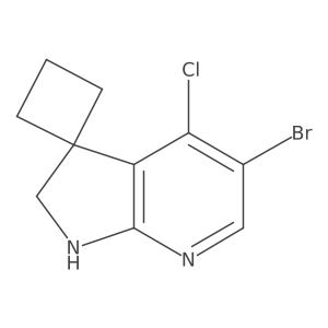 5'-Bromo-4'-chloro-1',2'-dihydrospiro[cyclobutane-1,3'-pyrrolo[2,3-b]pyridine]结构式