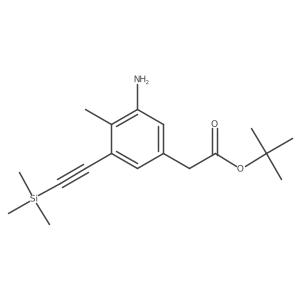 Tert-butyl 2-{3-amino-4-methyl-5-[2-(trimethylsilyl)ethynyl]phenyl}acetate结构式