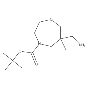 tert-butyl 6-(aminomethyl)-6-methyl-1,4-oxazepane-4-carboxylate结构式