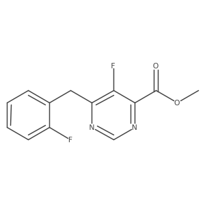 Methyl 5-fluoro-6-[(2-fluorophenyl)methyl]pyrimidine-4-carboxylate结构式