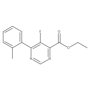 Ethyl 5-fluoro-6-(2-methylphenyl)pyrimidine-4-carboxylate结构式