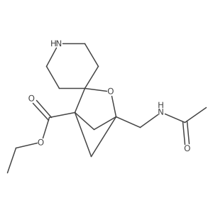 Ethyl 4-(acetamidomethyl)-3-oxaspiro[bicyclo[2.1.1]hexane-2,4'-piperidine]-1-carboxylate结构式