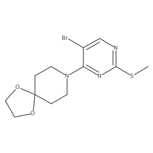 8-[5-Bromo-2-(methylsulfanyl)pyrimidin-4-yl]-1,4-dioxa-8-azaspiro[4.5]decane结构式