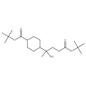 tert-Butyl 4-(2-amino-5-(tert-butoxy)-5-oxopentan-2-yl)piperidine-1-carboxylate结构式