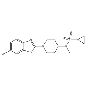 N-[1-(6-chloro-1,3-benzoxazol-2-yl)piperidin-4-yl]-N-methylcyclopropanesulfonamide结构式