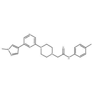 2-{4-[6-(1-methyl-1H-pyrazol-4-yl)pyrazin-2-yl]piperazin-1-yl}-N-(4-methylphenyl)acetamide结构式