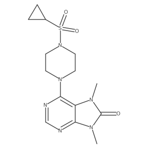 6-[4-(cyclopropanesulfonyl)piperazin-1-yl]-7,9-dimethyl-8,9-dihydro-7H-purin-8-one结构式