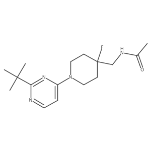 N-{[1-(2-tert-butylpyrimidin-4-yl)-4-fluoropiperidin-4-yl]methyl}acetamide Structure