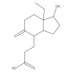 4-Indanpropionic acid, 7aI(2)-ethyl-3aI+/-,4I(2),5,6,7,7a-hexahydro-1I(2)-hydroxy-5-oxo- Structure