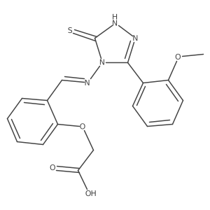 2-(2-(((3-(2-Methoxyphenyl)-5-thioxo-1H-1,2,4-triazol-4(5H)-yl)imino)methyl)phenoxy)acetic acid结构式