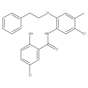 Benzamide,5-chloro-n-[5-chloro-4-methyl-2-(2-phenylethoxy)phenyl]-2-hydroxy-结构式
