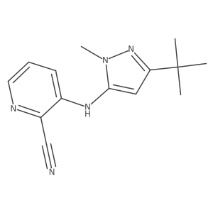 3-[(3-tert-butyl-1-methyl-1H-pyrazol-5-yl)amino]pyridine-2-carbonitrile Structure