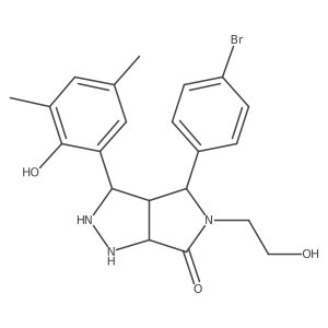 4-(4-Bromophenyl)-3-(2-hydroxy-3,5-dimethylphenyl)-5-(2-hydroxyethyl)-1,2,3,3a,4,6a-hexahydropyrrolo[3,4-c]pyrazol-6-one Structure