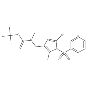 tert-butyl {1-[5-bromo-2-methyl-1-(pyridin-3-ylsulfonyl)-1H-pyrrol-3-yl]methyl}methylcarbamate结构式