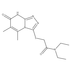 2-((5,6-dimethyl-7-oxo-7,8-dihydro-[1,2,4]triazolo[4,3-a]pyrimidin-3-yl)thio)-N,N-diethylacetamide结构式