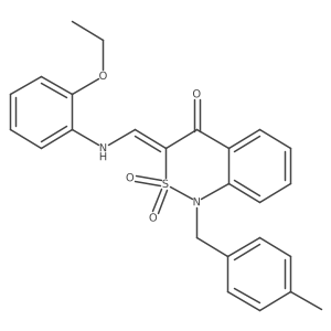 (3E)-3-{[(2-ethoxyphenyl)amino]methylene}-1-(4-methylbenzyl)-1H-2,1-benzothiazin-4(3H)-one 2,2-dioxide结构式