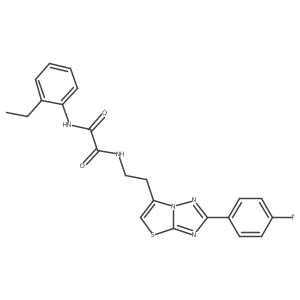 N1-(2-ethylphenyl)-N2-(2-(2-(4-fluorophenyl)thiazolo[3,2-b][1,2,4]triazol-6-yl)ethyl)oxalamide结构式