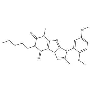 8-(2,5-Dimethoxyphenyl)-3-(2-ethoxyethyl)-1,7-dimethyl-1,3,5-trihydro-4-imidaz olino[1,2-h]purine-2,4-dione结构式