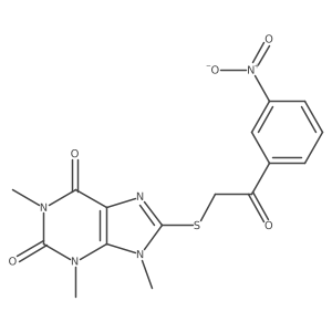 1,3,9-trimethyl-8-{[2-(3-nitrophenyl)-2-oxoethyl]sulfanyl}-2,3,6,9-tetrahydro-1H-purine-2,6-dione结构式