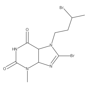 8-Bromo-7-(3-bromobutyl)-3-methyl-4,5-dihydropurine-2,6-dione结构式