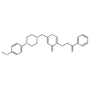 2-((4-(4-methoxyphenyl)piperazin-1-yl)methyl)-5-(2-oxo-2-phenylethoxy)-4H-pyran-4-one Structure