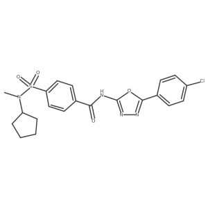 N-(5-(4-chlorophenyl)-1,3,4-oxadiazol-2-yl)-4-(N-cyclopentyl-N-methylsulfamoyl)benzamide结构式