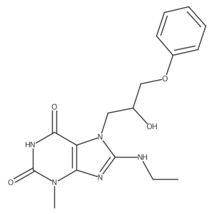 8-(ethylamino)-7-(2-hydroxy-3-phenoxypropyl)-3-methyl-1H-purine-2,6(3H,7H)-dione结构式