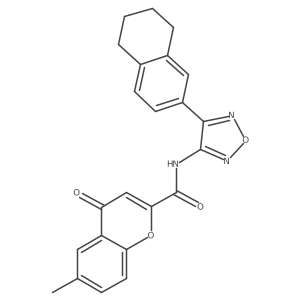 6-methyl-4-oxo-N-[4-(5,6,7,8-tetrahydronaphthalen-2-yl)-1,2,5-oxadiazol-3-yl]-4H-chromene-2-carboxamide Structure