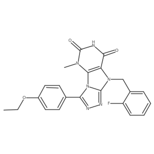 8-(4-Ethoxyphenyl)-5-[(2-fluorophenyl)methyl]-1-methylpurino[8,9-c][1,2,4]triazole-2,4-dione Structure
