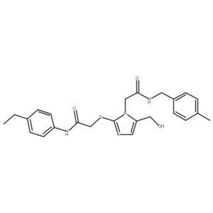 N-(4-ethylphenyl)-2-{[5-(hydroxymethyl)-1-({[(4-methylphenyl)methyl]carbamoyl}methyl)-1H-imidazol-2-yl]sulfanyl}acetamide Structure
