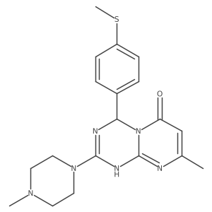 8-methyl-2-(4-methylpiperazin-1-yl)-4-[4-(methylsulfanyl)phenyl]-1,4-dihydro-6H-pyrimido[1,2-a][1,3,5]triazin-6-one结构式