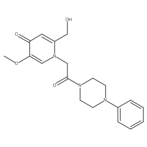 2-(hydroxymethyl)-5-methoxy-1-(2-oxo-2-(4-phenylpiperazin-1-yl)ethyl)pyridin-4(1H)-one结构式