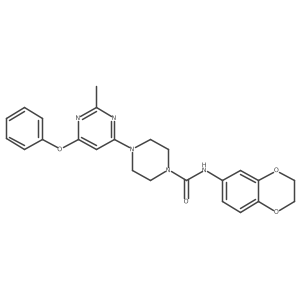 N-(2,3-dihydrobenzo[b][1,4]dioxin-6-yl)-4-(2-methyl-6-phenoxypyrimidin-4-yl)piperazine-1-carboxamide结构式