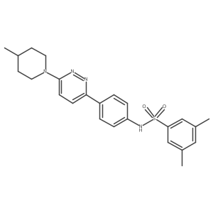 3,5-dimethyl-N-(4-(6-(4-methylpiperidin-1-yl)pyridazin-3-yl)phenyl)benzenesulfonamide Structure