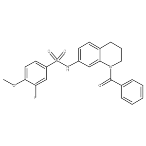 N-(1-benzoyl-1,2,3,4-tetrahydroquinolin-7-yl)-3-fluoro-4-methoxybenzenesulfonamide Structure