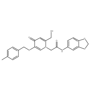 N-(benzo[d][1,3]dioxol-5-yl)-2-(2-(hydroxymethyl)-5-((4-methylbenzyl)oxy)-4-oxopyridin-1(4H)-yl)acetamide结构式
