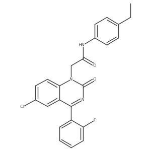 2-[6-chloro-4-(2-fluorophenyl)-2-oxo-quinazolin-1-yl]-N-(4-ethylphenyl)acetamide Structure