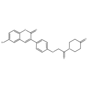 1-{[4-(6-bromo-2-oxo-2H-chromen-3-yl)phenoxy]acetyl}piperidin-4-one Structure